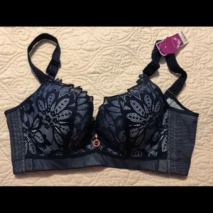 36DDD/36F lacy navy blue push up bra